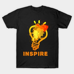 Inspire Light Bulb Watercolor For Positive Vibes Of Humor T-Shirt